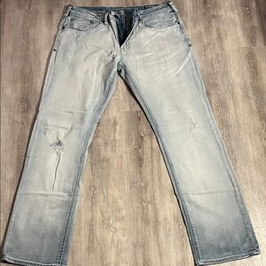 Buffalo David Bitton Light Gray Straight Jeans